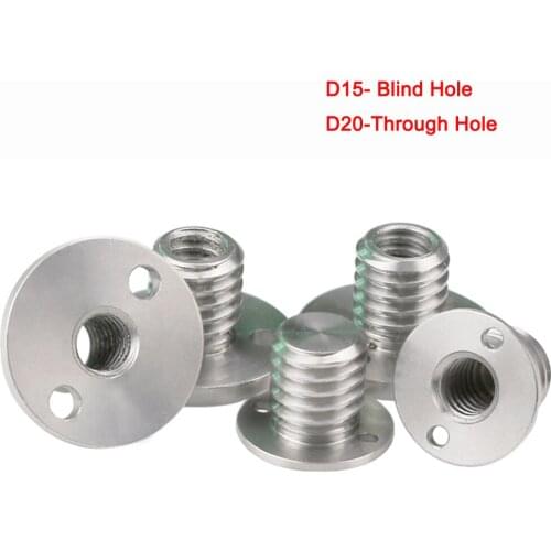 Stainless Steel Tripod Conversion Screw Through Hole/Blind Hole 1/4" Female to 3/8" Male Thread Adapter Nuts with Hole