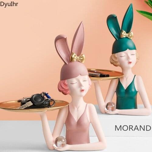 Simple Creative Character Sculpture Storage Tray Resin Crafts Housewarming Gift Home Entrance Key Storage Living Room Decoration