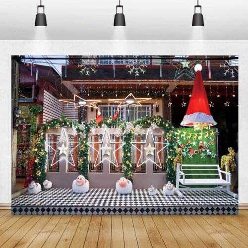 Merry Christmas Backdrops For Photography Sheep Light Stars Scene Child Party Decor Photozone Photographic Background Photocall