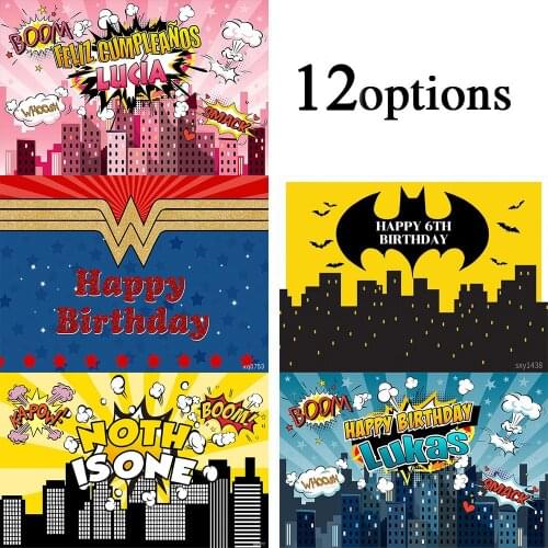 Sensfun Superhero Theme Party Backdrop Boy Birthday Party Photography Background Photo Studio Banner Vinyl Booth Props Photocall