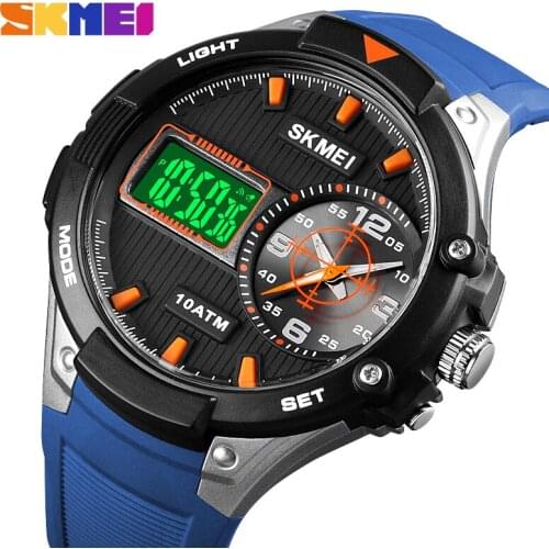 SKMEI Men Quartz Digital Watch Creative Dual Display Sport Watches Male Waterproof LED Wristwatch Montre homme Clock Relojes