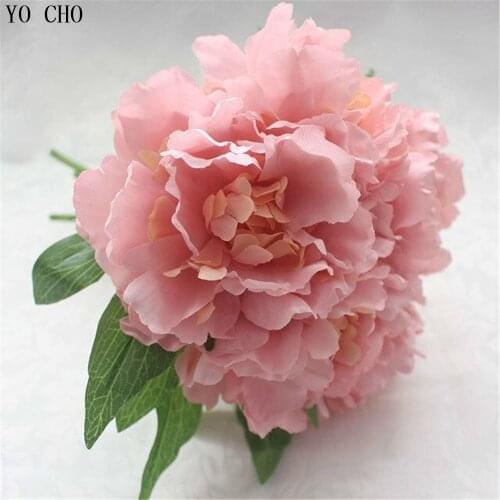 Wedding Decor 5 head DIY Rose Floral 1 Bouquet Artificial Silk Peony Flower Arrangement Room Hydrangea real touch flower bouquet