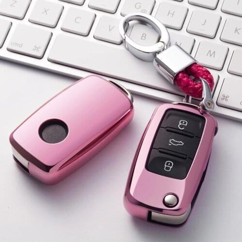 TPU car key cover case shell fob for VW Golf Bora Jetta POLO GOLF Passat For Skoda Octavia A5 Fabia For SEAT Ibiza Leon