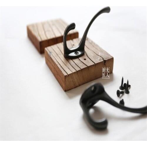 2016 New High Quality VintageCreative Solid Wood Hook Clothes Robe Key Holder Hat Hanger Wall Home Decoration B Design