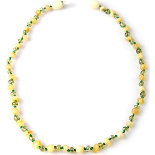 Amber - Zebercet Natural Stone Baby Teeth Necklace Gemstone Gift Box Chakra Healing Stone