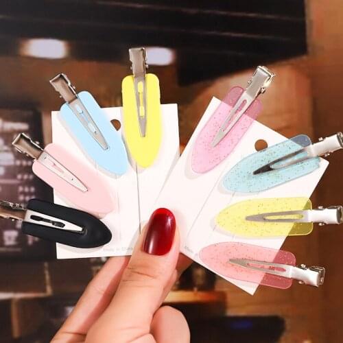 2pcs Hair Alligator Clips Hairpins Accessories For Women Girls Headwear Double Prong Cover Lined Ribbon