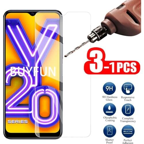 1-3Pcs Full Cover Transparent Glass For Vivo Y20 Screen Protector Tempered Glass Film For vivo Y20i Safety Explosion-Proof Glas