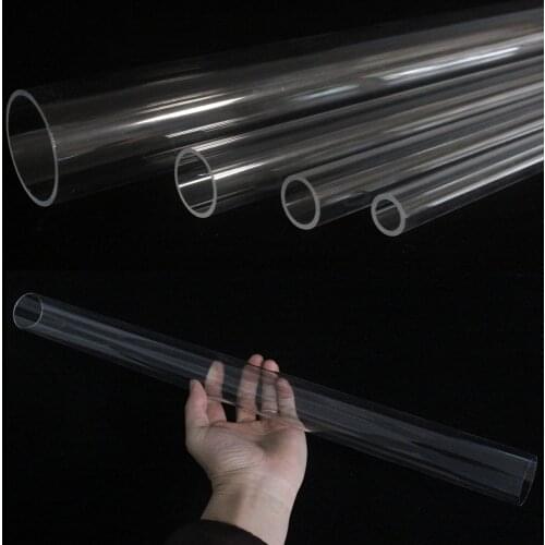 2Pcs 50cm Length Acrylic Pipe 99% Visible Solid Pipe DIY Level Gauge Home Garden Hard Tube Aquarium Water Supply Out Dia.16-40mm