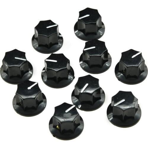 10pcs USA Spec Large Knobs 1/4" MXR Style Jaguar Mustang Knob Black