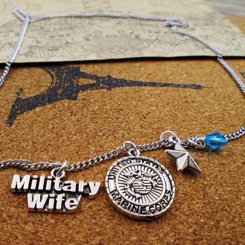 12pcs/lot military necklace, military wife necklace, friends gift ,birthday present ,hero necklace/bracelets/keychain