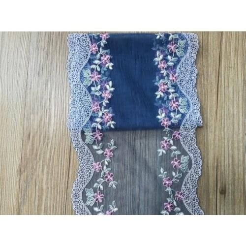 2 Meters 16cm High Quality Delicate Venise Lace Trim Diy Craft Purple Lace Ribbon Beautiful Embroidered Lace Fabric