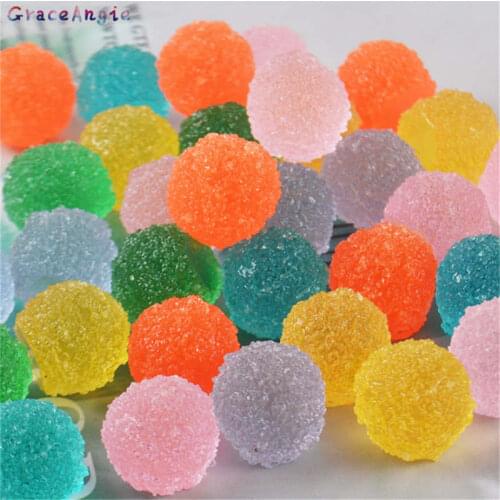 20pcs/lot Mix Color Slime Charms Candy Ball Soft Plastic Beads DIY Jewelry Accessory Earring Pendant Making Scrapbooking