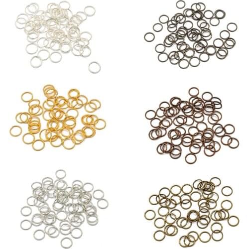 200pcs/lot 4 5 6 7 8 10mm Single Loops Open Jump Rings & Split Rings Connectors For DIY Jewelry Making Supplies
