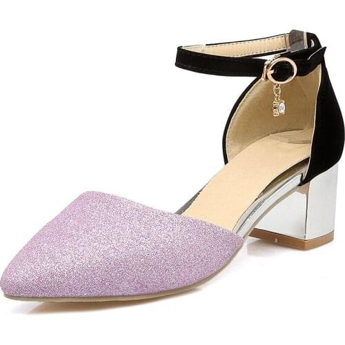 2018 new baotou with thick and pointed sequins 32-43 yards bridesmaid bride hollow sandals 1843