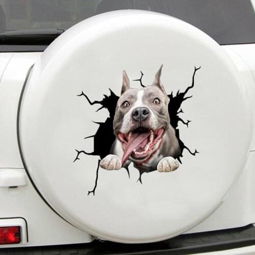 3D Cute Animal Dog Car Window Crack Sticker Personalized Stereo Anime Funny Creative Auto Sticker