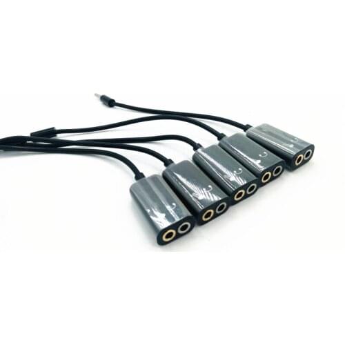 5pcs Audio Splitter 3.5mm Jack 1 Male to 2 Female Mic Headset Audio Splitter Cable Earphone Adapter for Smartphones