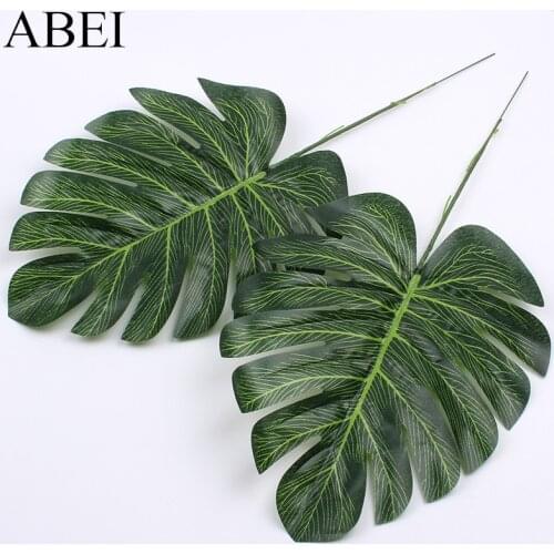 5pcs/lot Artificial Green Leaf W/Wire Stem for Wedding Home Garden Decoration DIY flower Arrangement Fake Silk Fabric Leaves