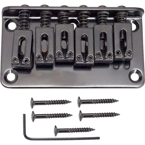 Zinc Alloy 6 String Guitar Saddle Bridge Tailpiece Set for Electric Guitar Replacement Accessory