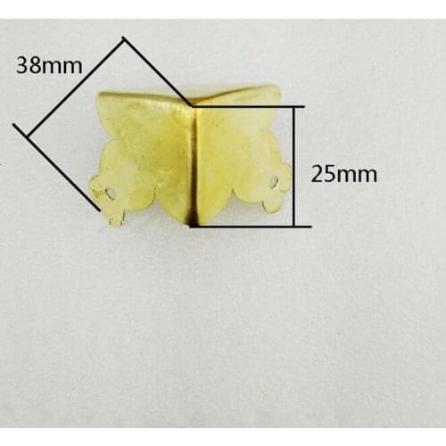 Bulk Luggage Case Box Corner Brackets Decorative Corner For Furniture Decoration Triangular,Vintage Old Style Cover,Yellow 25mm