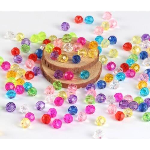 10mm 100pcs 32 section straight holes round beads Round Plastic Acrylic Spacer Bead for DIY Jewelry Making Accessories