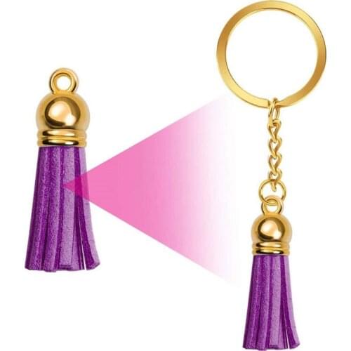 1 Set Key Chain Rings Pendants Leather Keychain Tassel DIY Crafts Jewelry Earrings Making Accessories