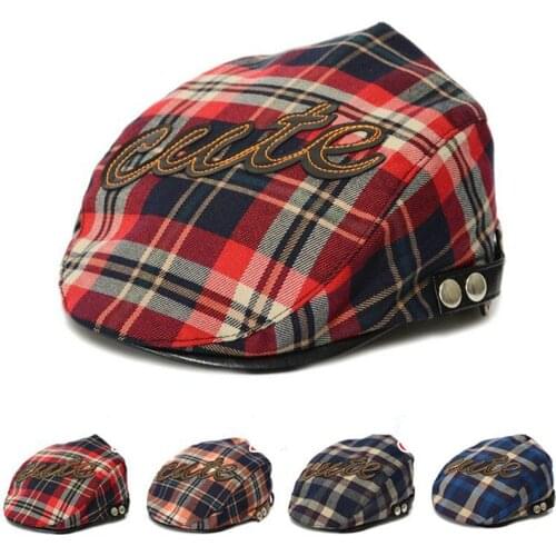 Baby Hat Fashion Lattice Newborn Berets British Style Baby Boy Hat Newborn Photography Props