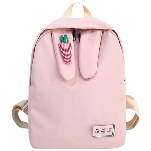 Kids Rabbit shape nylon backpack primary and secondary school students cram school bag female pink casual girl cute backpack