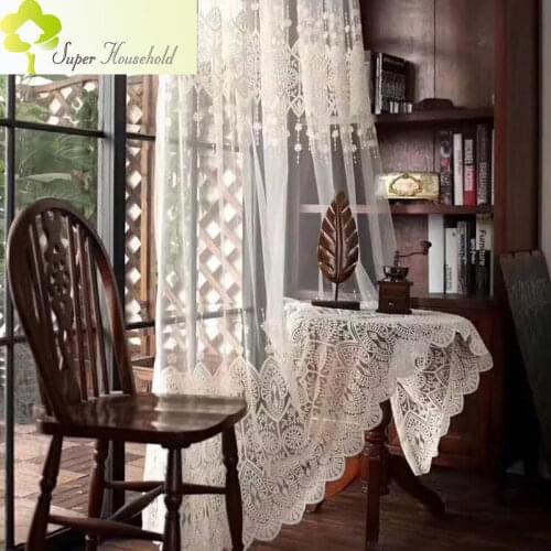 European Gauze Curtains Yarn White Tulle Living Room Bedroom Window Embroidered Finished Fabric Customized Make Sheer Curtain
