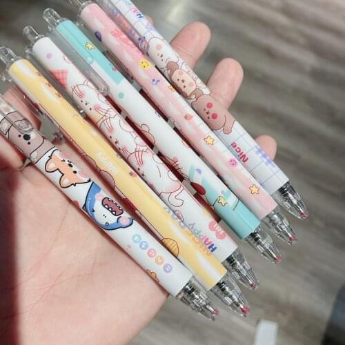 3 pcs /lot Cute Zoo Animals Cartoon Gel Pen 0.5mm Bullet Point pen student Rollerball Black Ink