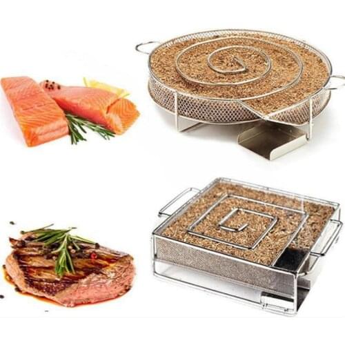 Stainless Steel Cold Smoke Generator for BBQ Bacon Fish Salmon Meat Smoker Tools Grill Basket BBQ Accessories Cooking Tool