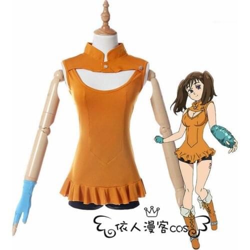 Hot Anime The Seven Deadly Sins Diane Cosplay CostumesWomen Men Halloween Party Suits for Carnival Comic Show
