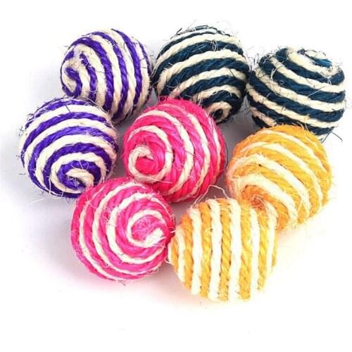 1PC Pet Cat Toy Sisal Ball Kitten Teaser Playing Chew Scratch Catch Toy pet supplies cat supplies