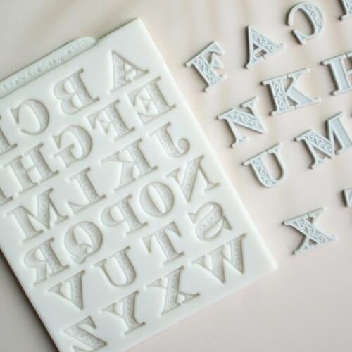 Lace Pattern Letters Silicone Mold Fondant Cake Decorating Mould Sugarcraft Chocolate Baking Tool Kitchenware For Cakes Gumpaste