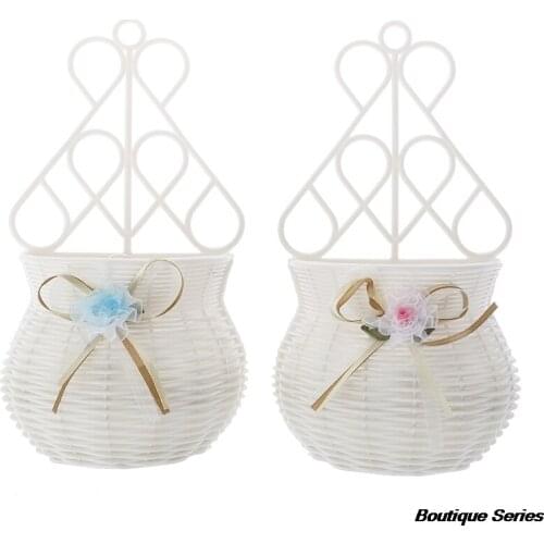 Garden DIY Exquisite Vases Baskets Miscellaneous Storage Wall Hanging Artificial Rattan Garden Supplies Home Decor