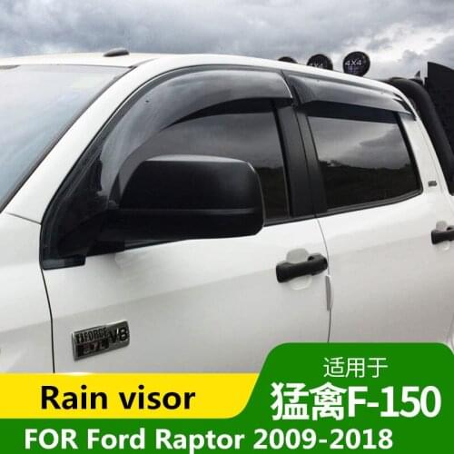 Car Rain visor For Ford Raptor F150 2009-2018 window rain eyebrow flashing board modified off-road accessories