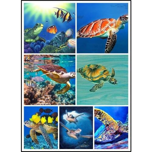 LIPHISFUN Needlework Diamond Painting 5D Embroidery Full Drill Home Decoration Square/round Animal Turtle