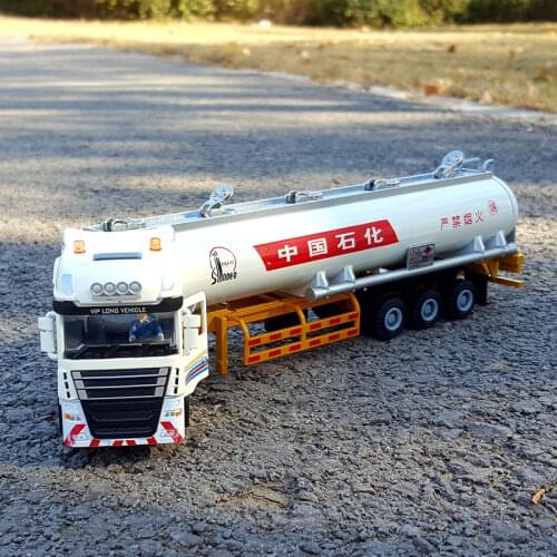 Diecast 1:50 Alloy Oil Tanker Sinopec China Petroleum Engineering Truck Transporter Model Semi-trailer Truck Hot Toy Car