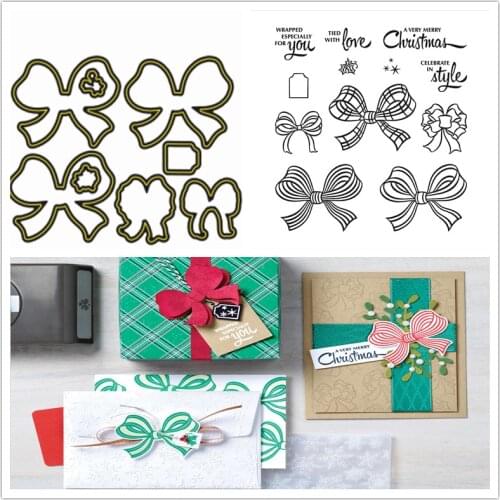 BOW Christmas Clear Stamps and Dies Scrapbooking New Arrival 2021 Die Cutters for Scrapbooking Stamping Cutting Templates