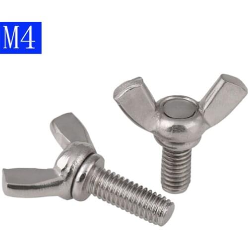 M4 - 0.7 4mm 304 Stainless steel Wing Bolts Wingbolt Nut Butterfly Screw A2 DIN 316