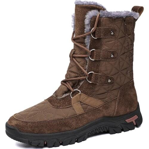 Super Warm Mens Winter Leather Shoes Men Waterproof Rubber Snow Boots Military Combat Italian Oxfords Men Tactical Sneakers