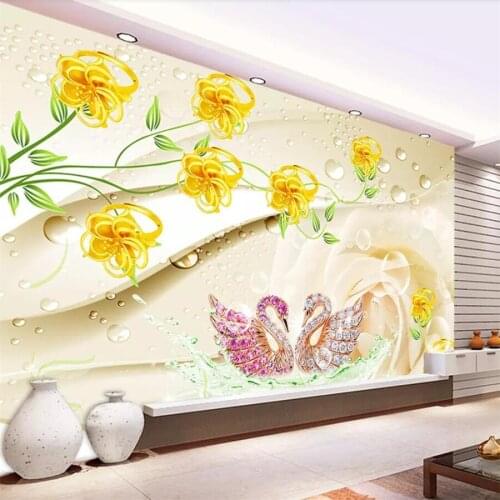 Beibehang Custom wallpaper 3d papel de parede photo mural diamond flower stereo background wall living room bedroom 3d wallpaper