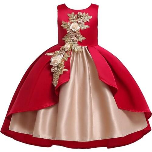 Formal Girls Dresses Appliques Flower Dress For Girls Party birthday Present Princess Tutu Kids Clothes Toddler Girls Clothes