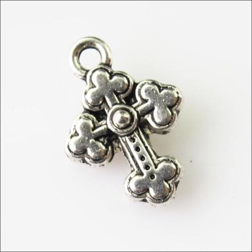 20 New Heart Flower Leaf Cross Tibetan Silver Tone Charms Pendants 15x18mm