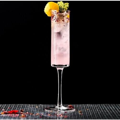 Straight Champagne Glass Goblet Cocktail Glasses Bar Bubble Glass Wine Cup