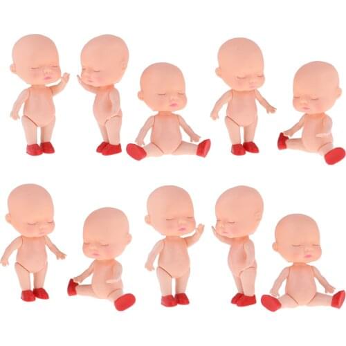 Realistic Newborn Doll Sleeping Mini Baby Doll Body Mold Bath Toy 10pcs