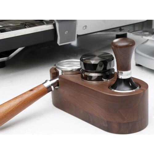 Espresso Coffee Machine Handle Base Handle Support Coffee Pressed Powder Pad Walnut Hammer Powder Low Seat Barista Appliances
