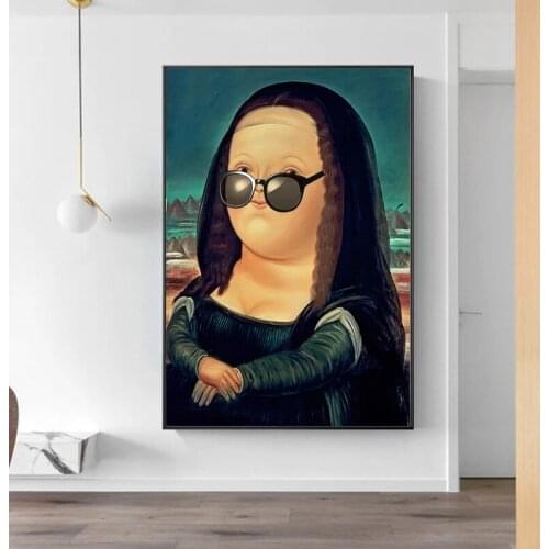 Modern Classical Wall Art Nordic fat Mona Lisa printings Posters Canvas Painting Bedroom Decor Figure Painting Wall Paintings
