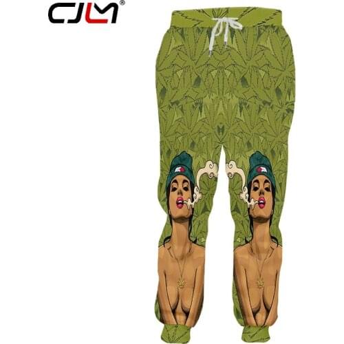 CJLM 3D Green Leaf Girl Full Pants Men/Women Cool Printed Sweatpants 2020 New Trousers Jogger Pants Elastic Waist Pants Dropship