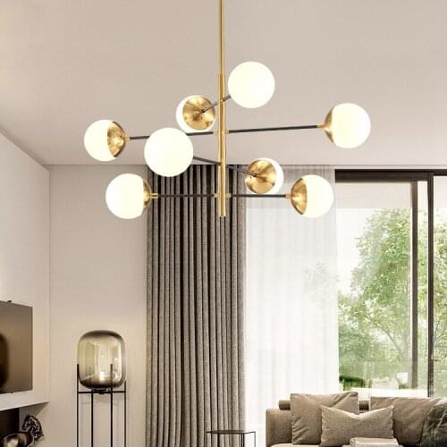 Northern European-Style Light Luxury Magic Bean Chandelier Simple Modern Living Room Restaurant Light Cool Tree Branch Golden