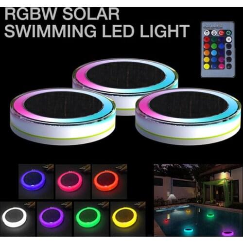 Solar LED Float Light Underwater Lamp RGB Colorful For Outdoor Swimming Pool Aquarium Garden Fishing Night Light IP68 Waterproof